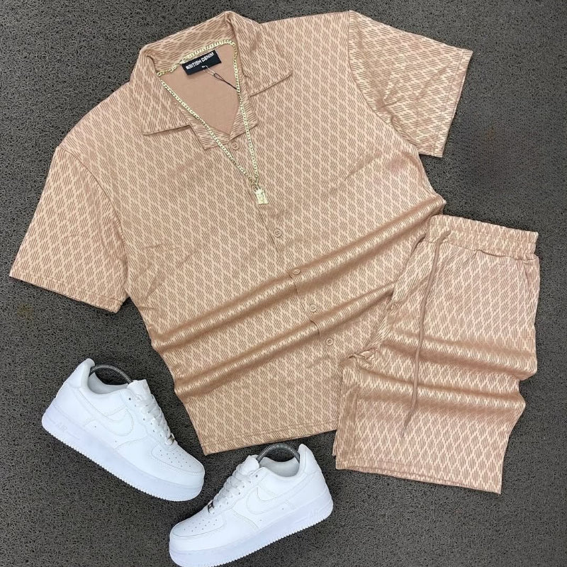 Men's Silk Versatile Shirt & Shorts Suit