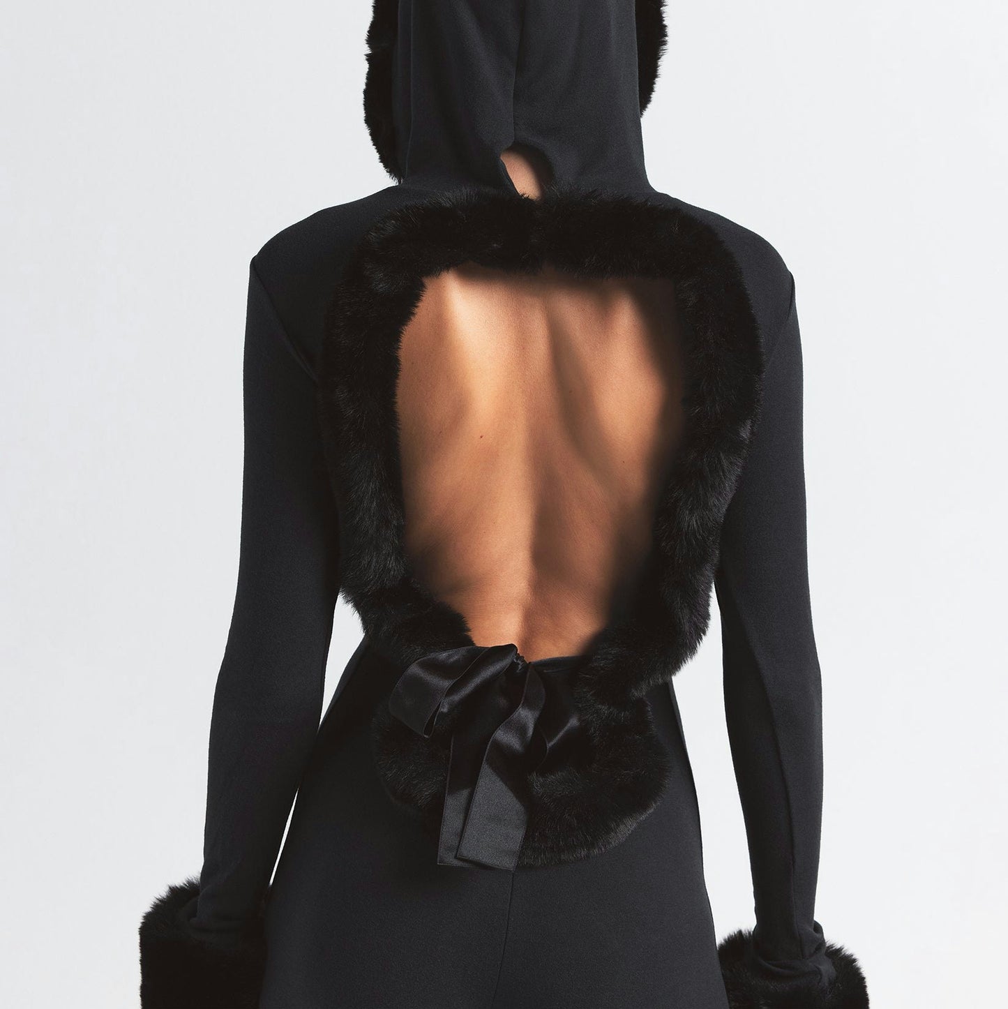 Comfortable Satin Warm Hooded Catsuit