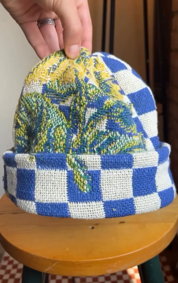 Sunflower Plaid Blanket Beanies