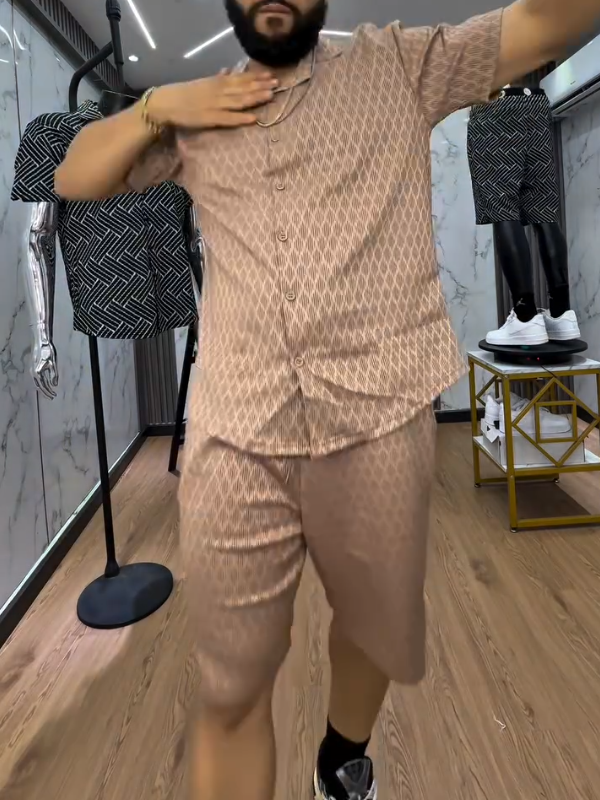 Men's Silk Versatile Shirt & Shorts Suit