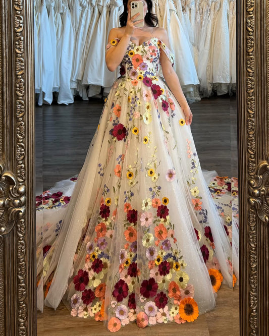 Beautifully Embroidered Floral Wedding & Party Dress