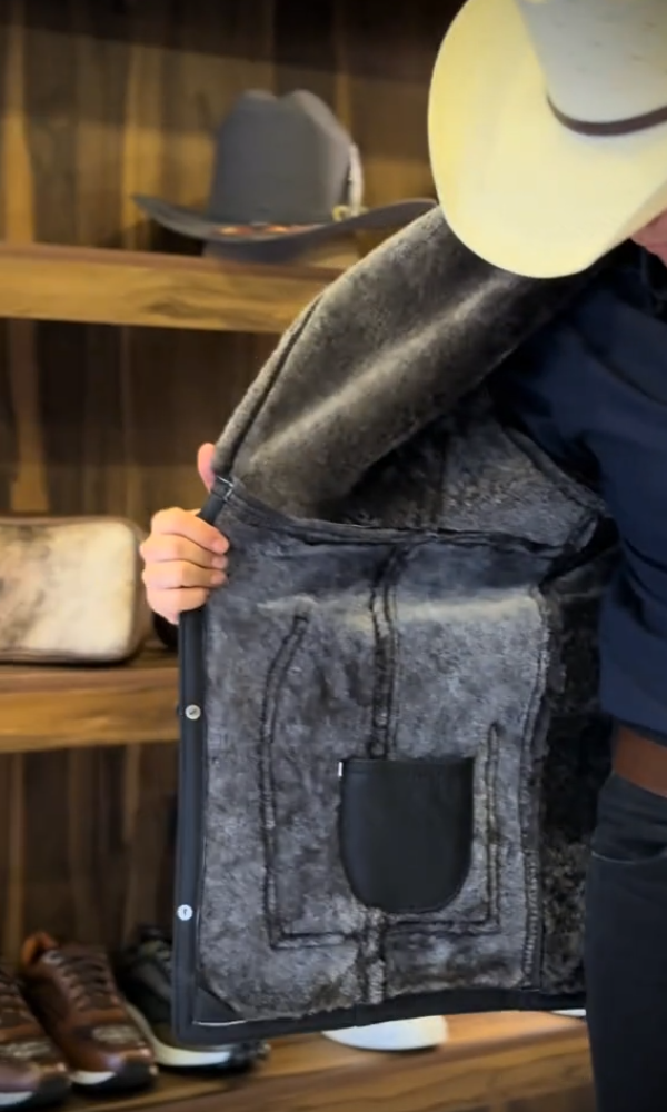 Men's Wool Faux Fur Button Coat