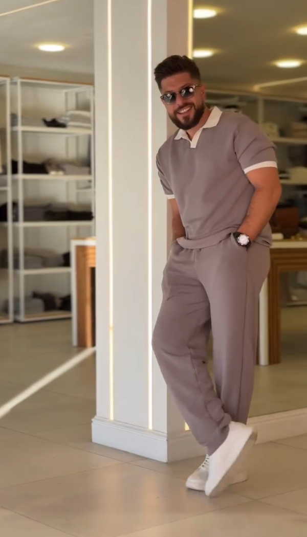 Men's Colorblock POLO Lapel Suit