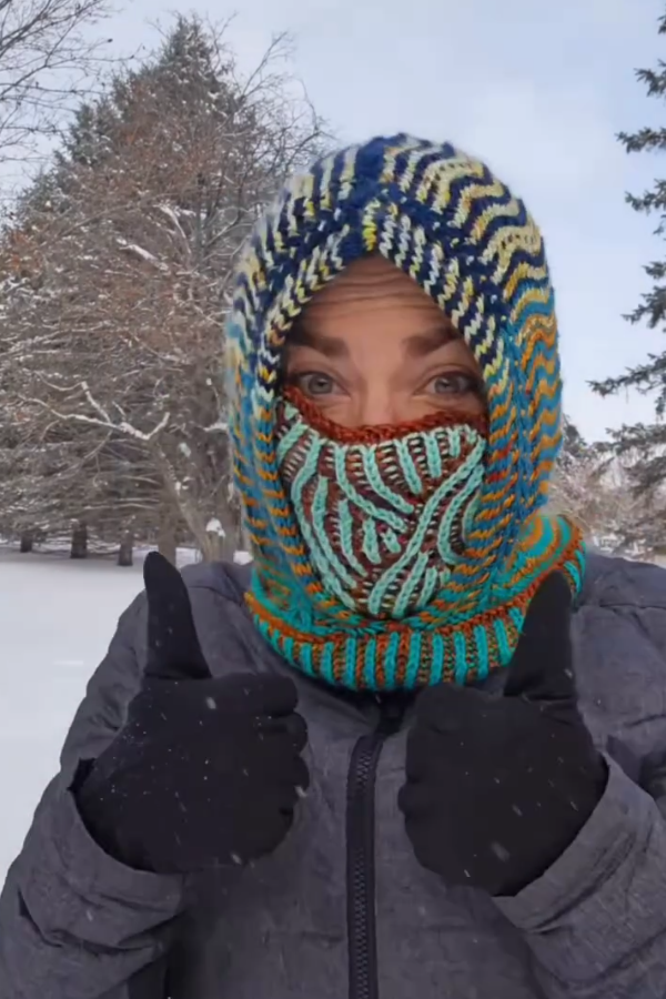Woolen Mask Knitted Hood Hat