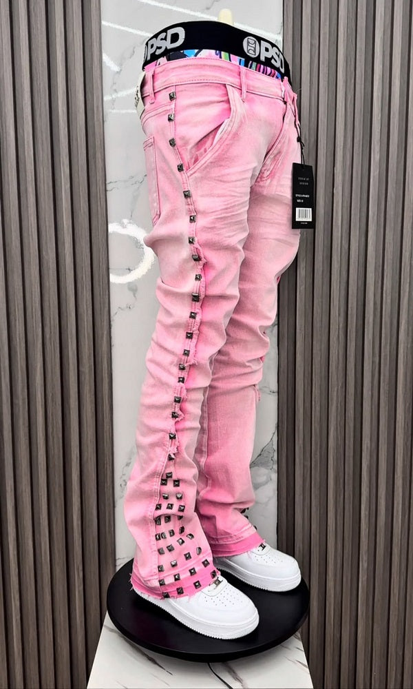 Pink Studded Trendy Jeans
