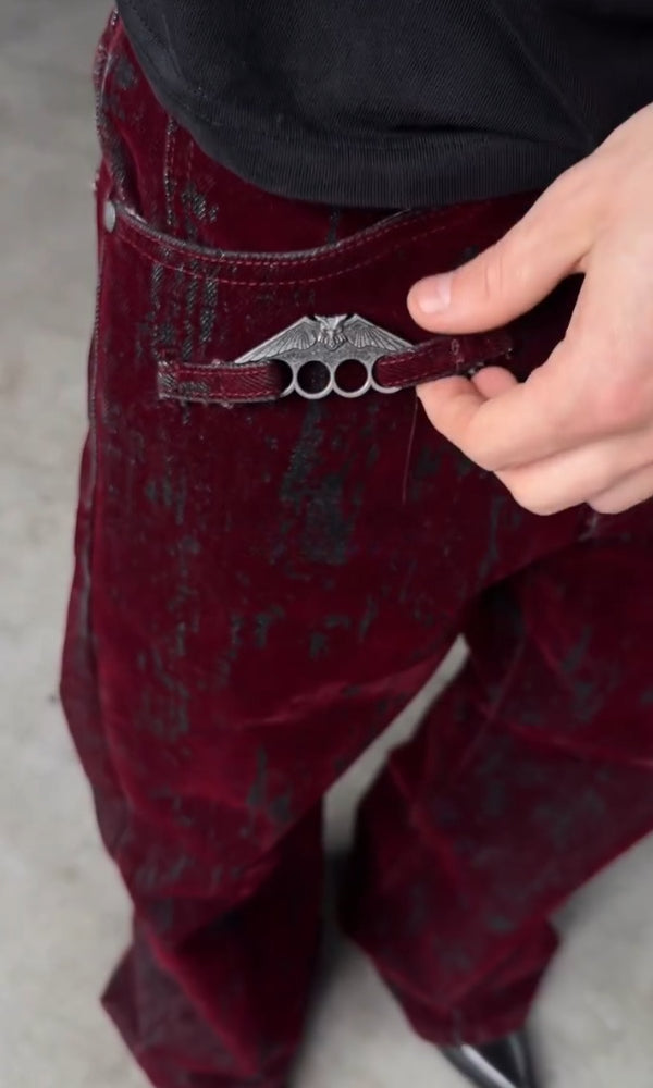 Chic Flocked Flared Jeans