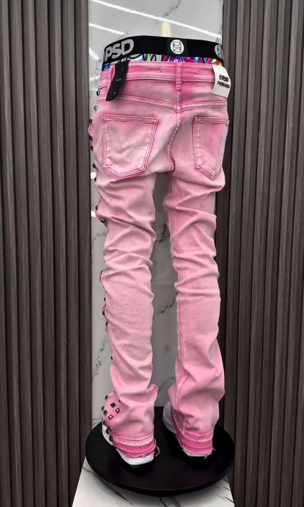 Pink Studded Trendy Jeans